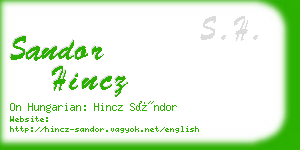 sandor hincz business card